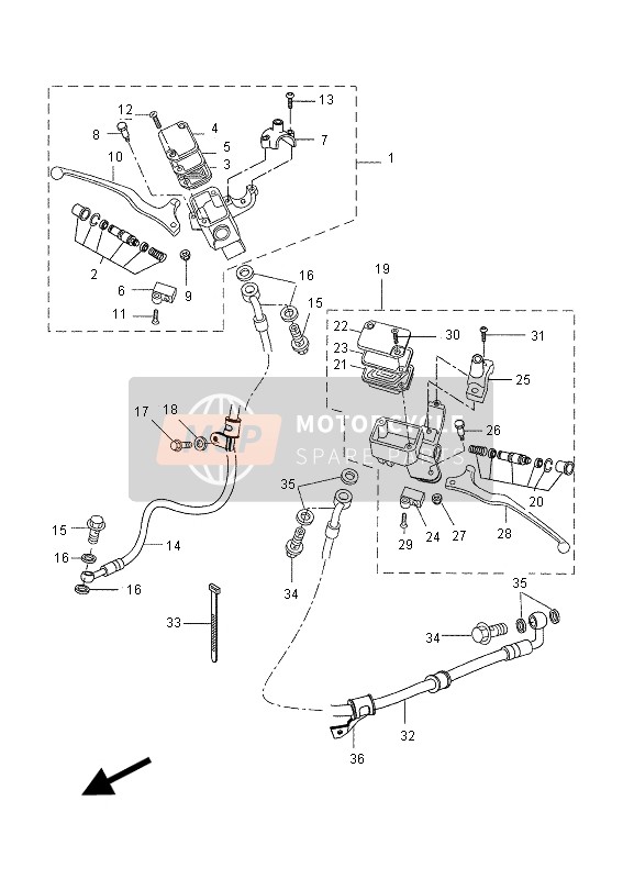 Yamaha VP250 X-CITY 2012 M. Cylinder For Disc Brake for a 2012 Yamaha VP250 X-CITY